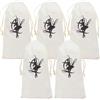 Homoyoyo Set 5 Pezzi Borse per Scarpette da Ballo in Tela Bianca Chiusura a Coulisse, Leggere e Facili da Pulire, e Trasporto Scarpe da Danza