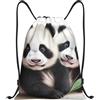 EDPXKL Borsa da palestra con coulisse, zaino con panda, impermeabile, borsa per bambini, borsa da viaggio per ragazze, ideale per nuoto, yoga, 36x42 cm