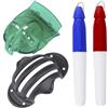 PithCogent Strumento per marcare l'allineamento delle Palline da Golf da 2 Pezzi, marcatore della Linea della Pallina da Golf con 2 pennarelli Colorati, Adatto alla Borsa