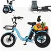 EaThsalL 18 Pollici Triciclo Bici Pieghevole Elettrica Tre Ruote Elettrica con Cestino Portaoggetti Larghi, Facile Da Scalare Capacità Di Carico 120 kg Blue