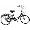 KIveppuzx Triciclo for Adulti in Acciaio da 24 Pollici, 7 velocità, 3 Ruote