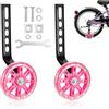 AUAUY Ruote di Supporto per Bicicletta, Rotelle Lampeggianti-Rosa | Kit di Ruote Ausiliarie, per Bambini da 12, 14, 16, 18 e 20 Pollici, per Ragazzi e Ragazze