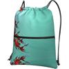 WHJSSF Fish Aquarium Prints, zaino con coulisse e cerniera, leggero e pieghevole, borsone da viaggio con tasca frontale e organizer interno