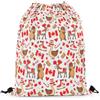 EDPXKL Borsa da palestra con coulisse, bandiera del Canada, cartone animato di anatra, castoro, alce, animale selvatico, borsa da viaggio per la scuola, grande marsupio portaoggetti, zaino per ragazzi, per c