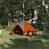 Xolmizyn Tenda tepee per 4 persone, tenda da campeggio con 388 x 320 x 169 cm, grigio e arancione, tenda per esterni, per giardino, terrazza e campeggio