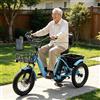 Generic Triciclo elettrico per adulti, pneumatici larghi da 18, pieghevole, 7 velocità, 48V 13Ah, cestino portaoggetti, autonomia di 45 km, display LCD, clacson, faro a LED, facile da usare in salita.