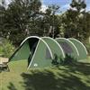 Basinlix Tenda a tunnel per 5 persone, verde, bianco, 805 x 405 x 211 cm, con poliestere rivestito in poliuretano, ventilazione, borsa per il trasporto, tiranti e picchetti, per campeggio, all'aperto