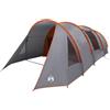 GFMGUEMV Tenda a tunnel per 4 persone, in poliestere 185T con rivestimento in poliuretano, grigio e arancione, 778 x 356 x 210 cm, con tettoia, aste, borsa per il trasporto, 8 tiranti e 24 picchetti, per