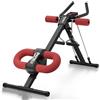 PAPIBLU Ab Trainer - Attrezzo per allenamento addominale regolabile, con display, pieghevole, colore: rosso