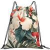 EDPXKL Zaino leggero con coulisse e motivo di vegetazione tropicale, borsa impermeabile con disegno di auto e mezzi di trasporto, ideale per palestra, viaggi, feste e uso quotidiano.