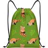 EDPXKL Zaino con coulisse a forma di foglia di panda rosso, borsa da palestra, zaino sportivo, borsa da spiaggia, yoga, viaggio, taglia media