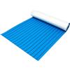 yikmid Tappetino per Barca in Schiuma Eva Effetto Teak Antiscivolo con Adesivo, 240x90 cm, Moquette Marina Impermeabile per Yacht, Kayak, Camper e Pontile, Colore Blu e Nero