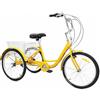 KIveppuzx Triciclo for Adulti in Acciaio da 24 Pollici e 7 velocità