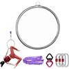 PRIOR FITNESS Set di mini cerchi Lyra Hoop con orecchio singolo, kit antenna piccola da 43 cm, attrezzatura aerea a punto singolo, in acciaio inox, con accessori per sartiame per fitness, circo e