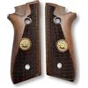 Zib Grips Manopole Zib per Taurus Manopole PT92 con logo in metallo compatibili con PT92, PT99, PT100 PT101 Decocker Manopole lisce in legno di faggio fatte a mano Sport per uomo, Marrone, Caffè