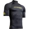 CRESSI dal 1946 - Sentinel Man - Rash Guard a Maniche Corte Protezione Solare UPF 50+ Quick Dry Nuoto Surf Immersioni Pesca Spiaggia Piscina e Sport Acquatici - Nero/Giallo - Uomo S/2