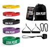 Generico SDN PLUS Elastici Fitness, Set 5 Bande Elstiche Fitness, Fasce Elastiche di Resistenza, 2 Maniglie, Ancoraggio Porta, Sacca, Ebook con 4 Programmi di Allenamento