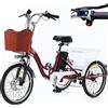 Generic Triciclo elettrico per adulti, portata 150 kg, ruote da 20 pollici, 7 velocità, modalità pedalata/elettrica/assistita, clacson e luce a LED, ideale per spostamenti quotidiani, shopping e trasporto.