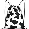 EDPXKL Borsa a sacco con coulisse a stampa mucca per donna, impermeabile, ideale per il calcio, portatile, da viaggio, per palestra, shopping, sport e yoga.