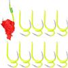 Generico Ami Da Pesca 10 Pezzi Di Ami Doppi Con Gambo Aperto E Ardiglione | Terminali da Pesca in Acciaio ad Alto Carbonio per Bacini, Stagni, Laghi, Bass, Trota, Pesce Gatto, e Crappie