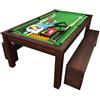 Simba Srl Tavolo da Biliardo 7 FT Carambola Verde Full Optional con Piano Tavolo E PANCHE CONTENITORI