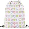 EDPXKL Borsa da palestra con coulisse, simpatici cuori Kawaii rosa e verdi, borsa sportiva per bambini, marsupio portaoggetti per ragazze, borsa con coulisse per attività sportive, 36x42 cm