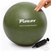 FunLife Palla da pilates da 25 cm con pompa, piccola palla da ginnastica per pilates, yoga, allenamento core ed equilibrio, softball antiscivolo per casa e fitness, verde oliva