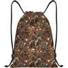 EDPXKL Zaino con coulisse - Borsa da palestra piccola a prova di schizzi con stampa cactus stile western cowboy per uomo e donna, zaino sportivo con coulisse per viaggi, nuoto e spiaggia