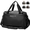 DBPBToU Borsa da Palestra Uomo Donna, Borsa da Viaggio di Capacità con Scomparto per Bagnato e Scomparto per Scarpe Gym Bag Espandibile Borsone Piscina Impermeabile (Nero)