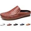 QCHAOLI Ciabatte da Uomo in Pelle Traspirante, Slip On, Pantofole da Spiaggia E da Viaggio
