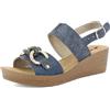 inblu Sandali Donna Con Zeppa E Cinturino Regolabile, Plantare In Vera Pelle SandaliDonna