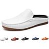 QCHAOLI Ciabatte da Uomo in Pelle Traspirante, Slip On, Pantofole da Spiaggia E da Viaggio