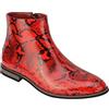 Xposed Uomo in Pelle Verniciata Faux Lucida Pelle di Serpente Stampa Stivaletti Zip sui Pattini Chelsea Dealer