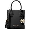Michael Kors Mercer, Borsa a tracolla extra piccola in pelle martellata, nero, taglia unica