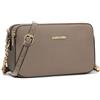 David Jones - Borsa a Tracolla Piccola Donna - Borsa a Mano Spalla Telefono Pelle PU Rigida - Borsetta 3 Scomparti Tasche - Clutch Crossbody Bag Moda Noche Sera - Beige Talpa