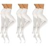 sesto senso Collant Donna in Microfibra Opaco 4 L0 Den 6 Pack Bianco 2 XS-S SET 2
