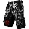 Generisch Pantaloncini cargo da uomo, mitologia nordica, pantaloni cargo corti, sport, tempo libero, con tasche, gotico punk, pantaloni da lavoro, abbigliamento medievale, costume da streetwear