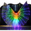 Ragyzity Ali di Isis a LED che si illuminano per la danza del ventre, con bastoncini, ali di farfalla a LED, ali d'angelo illuminate per carnevale, palcoscenico, Halloween e feste di Natale, Colorato,