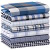 HOULIFE Fazzoletti da uomo in morbido cotone, classico, a quadretti, set da taschino da uomo, Mix di colori 1, M