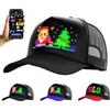 WLDOCA Cappellino da Baseball LED RGB Programmabile - Controllo App con Display Testo Scorrevole per Uomini Donne, Outdoor, Feste, Pesca, Corsa,Nero