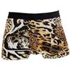 Lawenp Leopard Boxer da Uomo Intimo Boxer Elasticizzati Traspiranti con Piccole Tasche Regali S-XXL