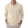 Hisir Polo da uomo a maniche lunghe invernali in maglia, vestibilità regolare, casual, classico, a righe verticali