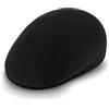 fiebig Clifton Berretto | Flatcap in Pura Lana Vergine al 100% | Unisex Coppola Fatto in Italia (59-L, Nero)
