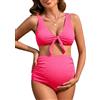 FEOYA Premaman Donna Bikini Due Pezzi da Mare Donna Incinta Costume Piscina Collo V Fonte Costumi da Bagno Piscina Termale Spiaggia Elegante Rosa M