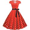 Generico Donna Abito Vintage Anni 50 Elegante con Fiocco Rockabilly Senza Maniche per Festa Cerimonia