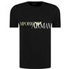 Emporio Armani - Maglietta da Uomo, con Scollo Rotondo, a Maniche Corte, Codice dell'Articolo: 111035 0A516 Nero/logo giallo XL