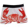 Lawenp Red Crab Boxer da Uomo Intimo Boxer Elasticizzati Traspiranti con Piccole Tasche Regali S-XXL