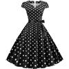 Generico Donna Abito Vintage Anni 50 Elegante con Fiocco Rockabilly Senza Maniche per Festa Cerimonia