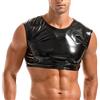 Amy Coulee Maglia muscolare da uomo senza maniche lucido Crop Top