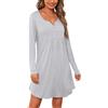 Jahetuul Camicia da Notte Parto Ospedale Cotone a Maniche Lunghe